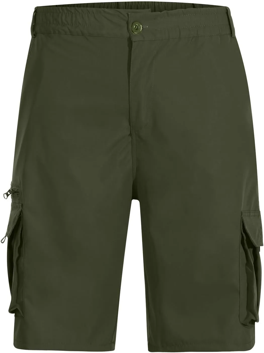Men's Cargo Shorts Running Shorts Elastic Waist Cotton Hiking Shorts Straight Fit Athletic Shorts with Pockets