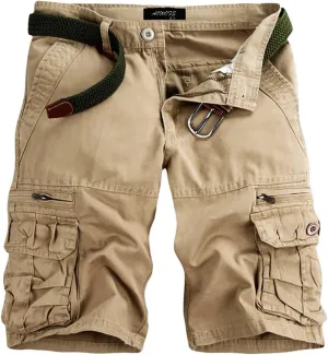 Mens Cargo Shorts Size 36 Short Cargo Pant Solid Splice Pocket Drawstring Shorts Fashion Solid Cargo Shorts for Men