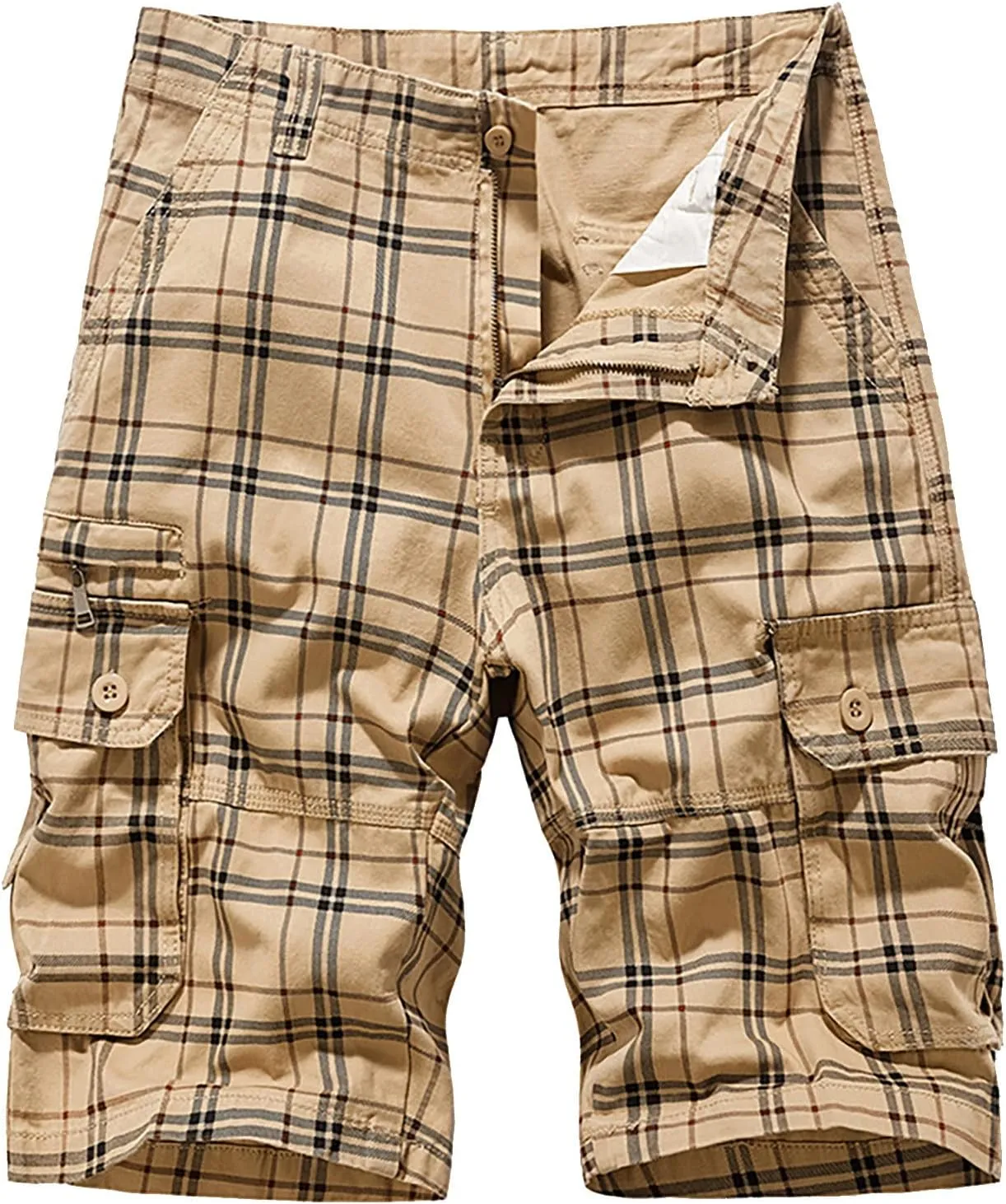 Mens Cargo Shorts Size 36 Short Cargo Pant Solid Splice Pocket Drawstring Shorts Fashion Solid Cargo Shorts for Men
