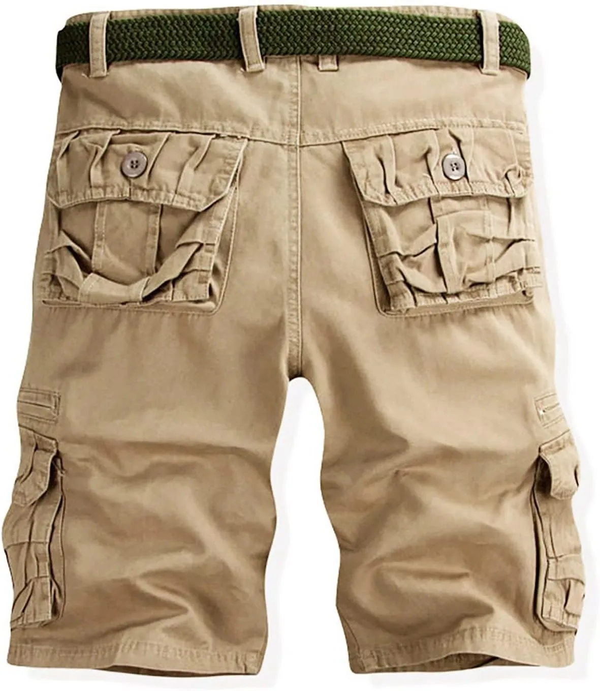 Mens Cargo Shorts Size 36 Short Cargo Pant Solid Splice Pocket Drawstring Shorts Fashion Solid Cargo Shorts for Men