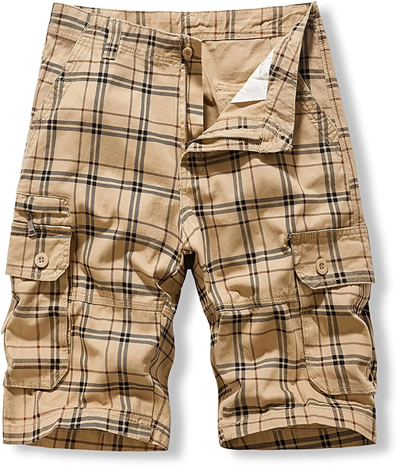 Mens Cargo Shorts Size 36 Short Cargo Pant Solid Splice Pocket Drawstring Shorts Fashion Solid Cargo Shorts for Men