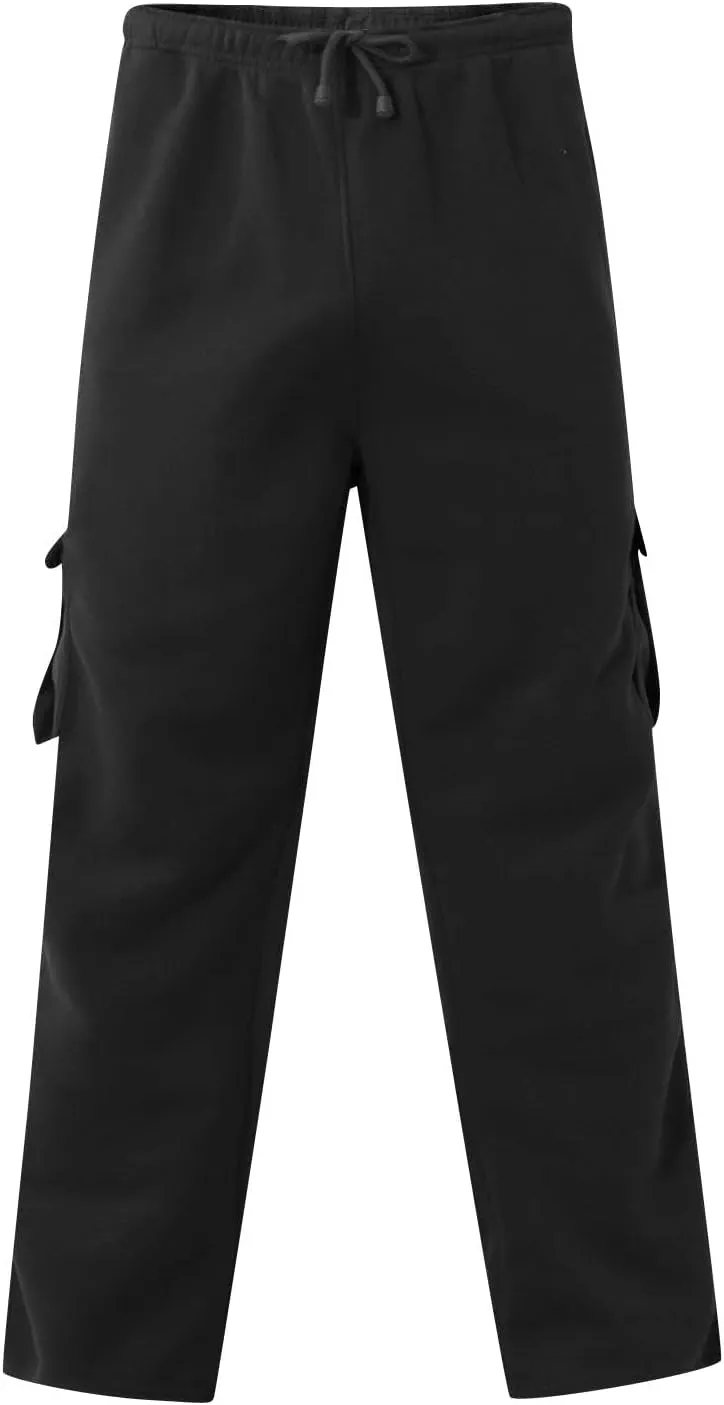 Mens Cargo Sweatpants Casual Baggy Drawstring Waist Open Bottom Sweatpants Lightweight Cargo Pants with Multi Pants