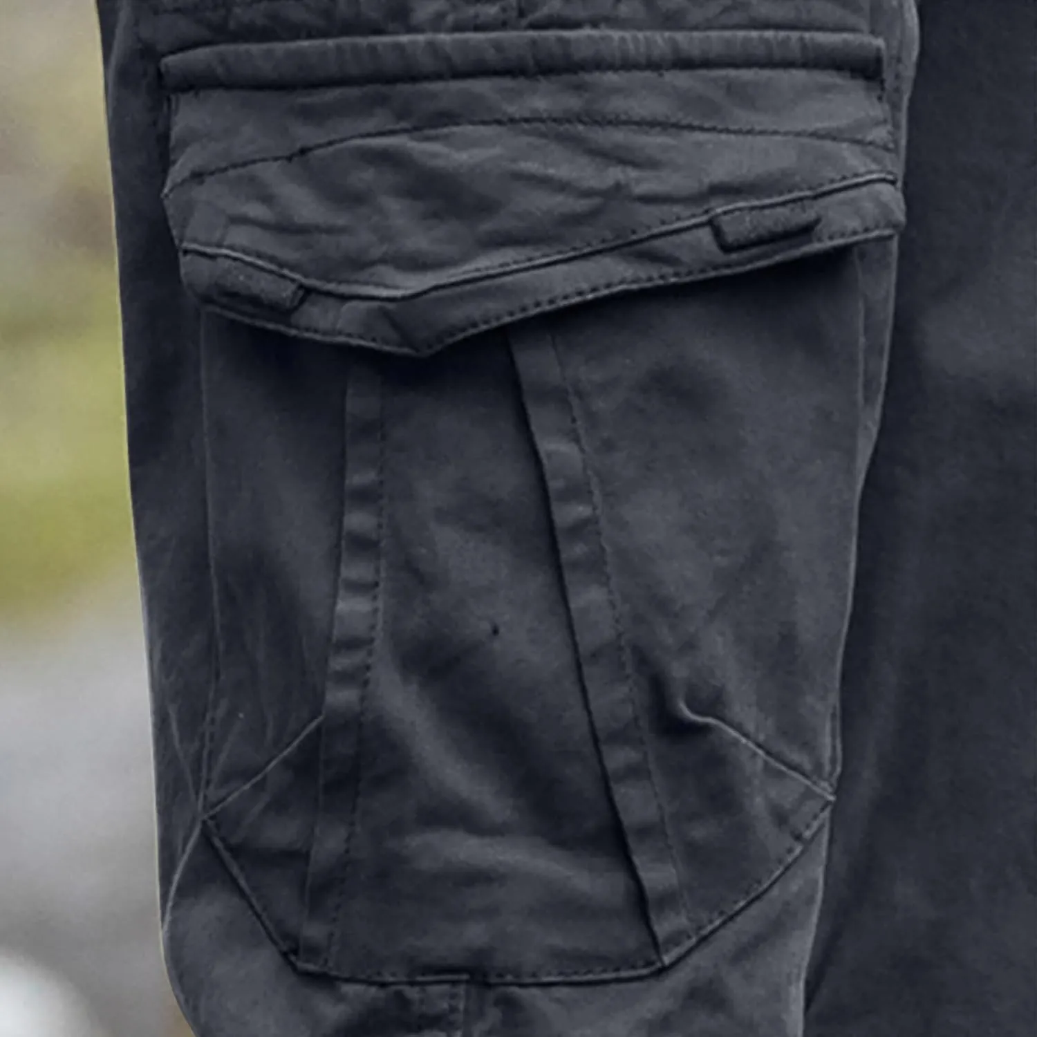 Mens Casual Cargo Pants Elastic Waist Stretch Drawstring Relaxed Fit Jogger Pants Classic Gym Hiking Workout Trousers