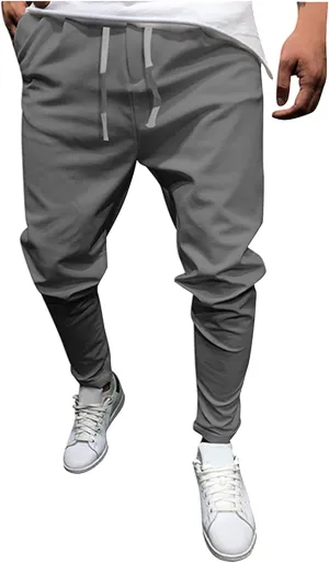 Men's Casual Chino Joggers Pants Twill Elastic Drawstring Waist Tapered Pants with Pockets Sweatpants Trousers