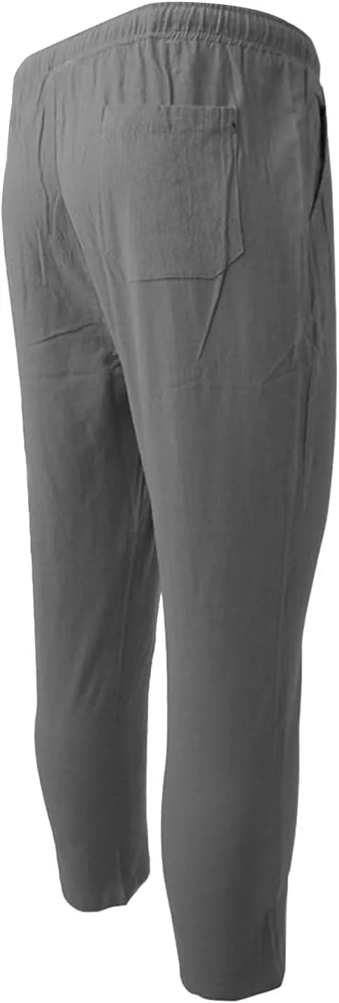 Men's Casual Chino Joggers Pants Twill Elastic Drawstring Waist Tapered Pants with Pockets Sweatpants Trousers