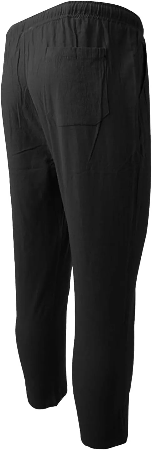 Men's Casual Chino Joggers Pants Twill Elastic Drawstring Waist Tapered Pants with Pockets Sweatpants Trousers