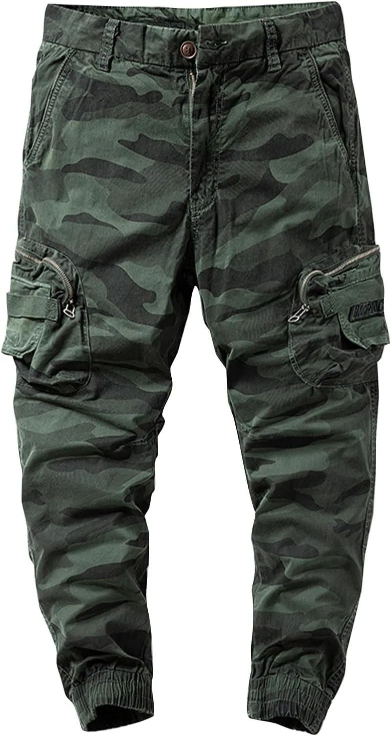 Men's Chino Pants Cargo Workout Lounge Jogger Work Tapered Streetwear Trousers Flap Pockets Baggy Pants