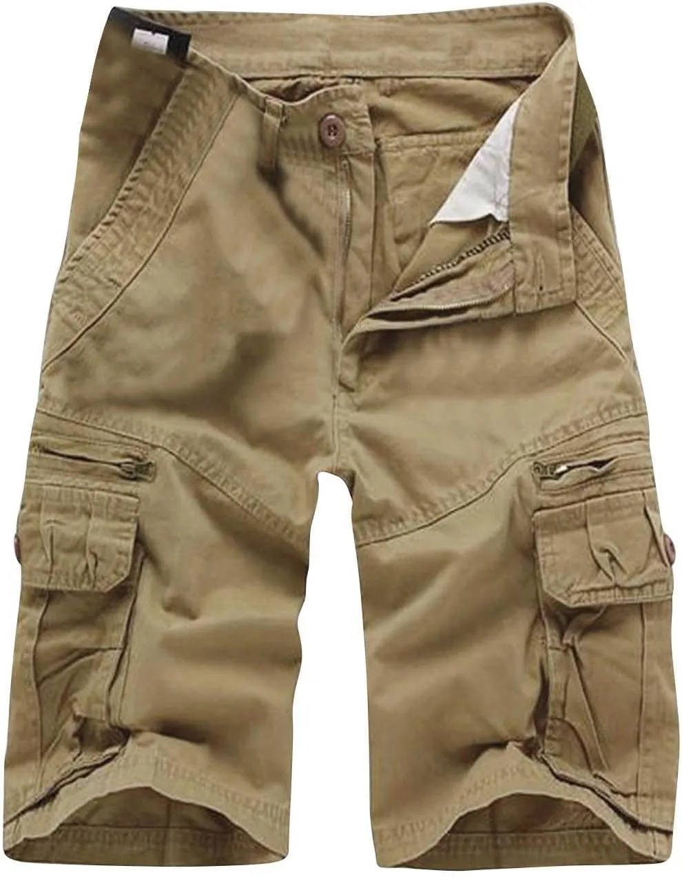 Men's Classic Cargo Shorts Summer Above-Knee Bermuda Shorts Outdoor Tactical Capris Casual Military Shorts - No Belt