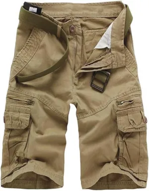 Men's Classic Cargo Shorts Summer Above-Knee Bermuda Shorts Outdoor Tactical Capris Casual Military Shorts - No Belt