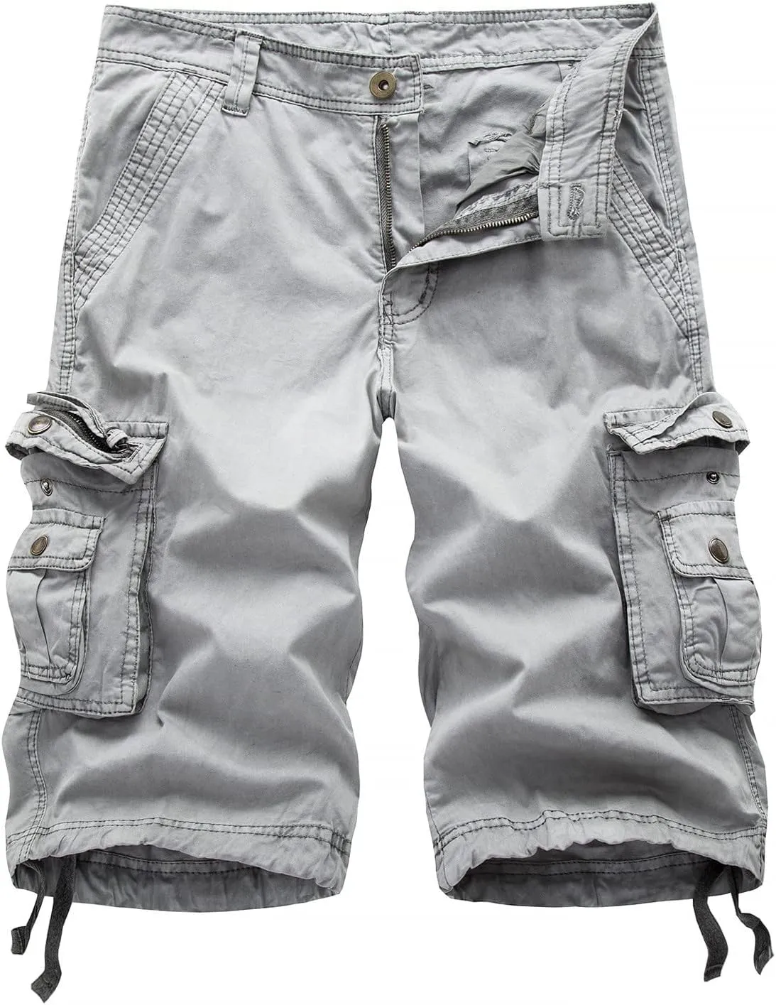 Men's Classic Cotton Cargo Shorts Casual Sports Hiking Golf Shorts Outdoors Work Cargo Shorts with Multi Pockets