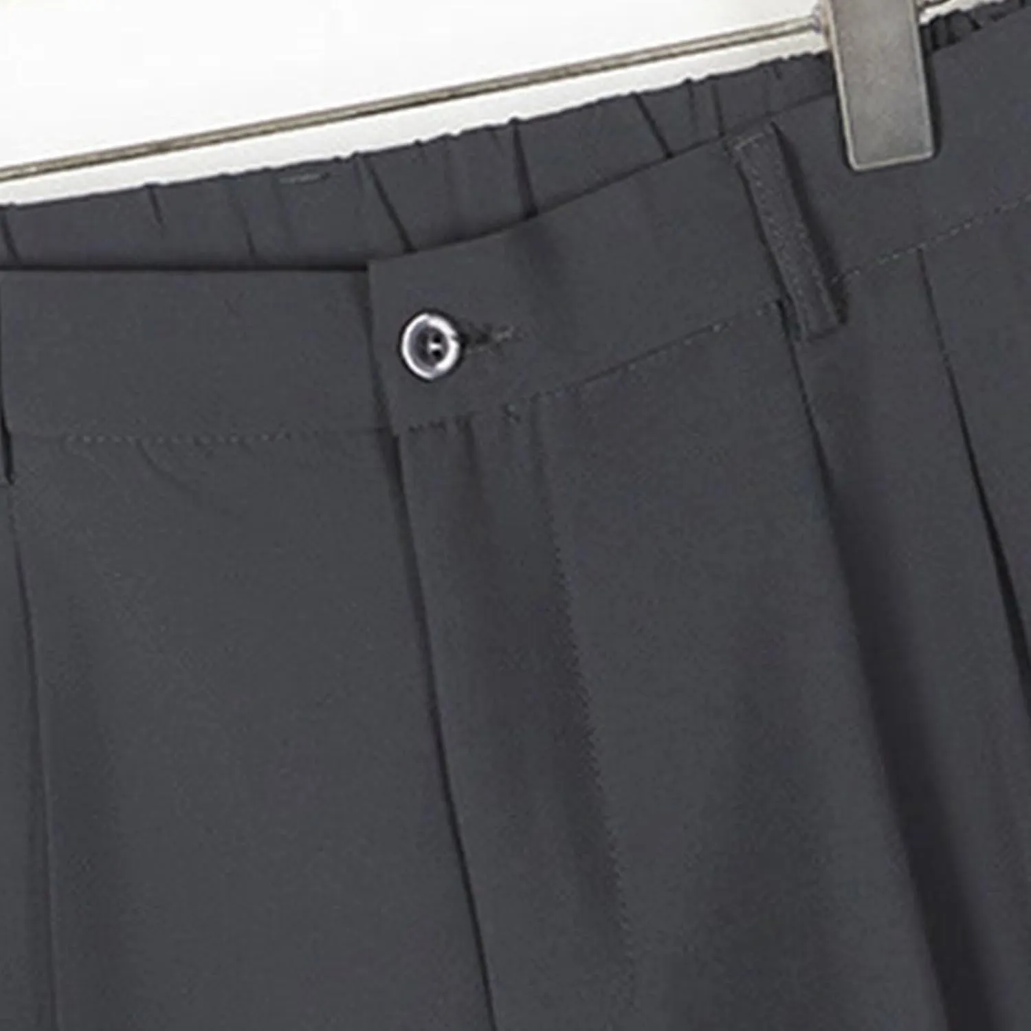 Mens Dress Pants Regular Fit Stretch Classic-Fit Business Casual Suit Straight-Leg Trousers Front-Pleated with Pockets