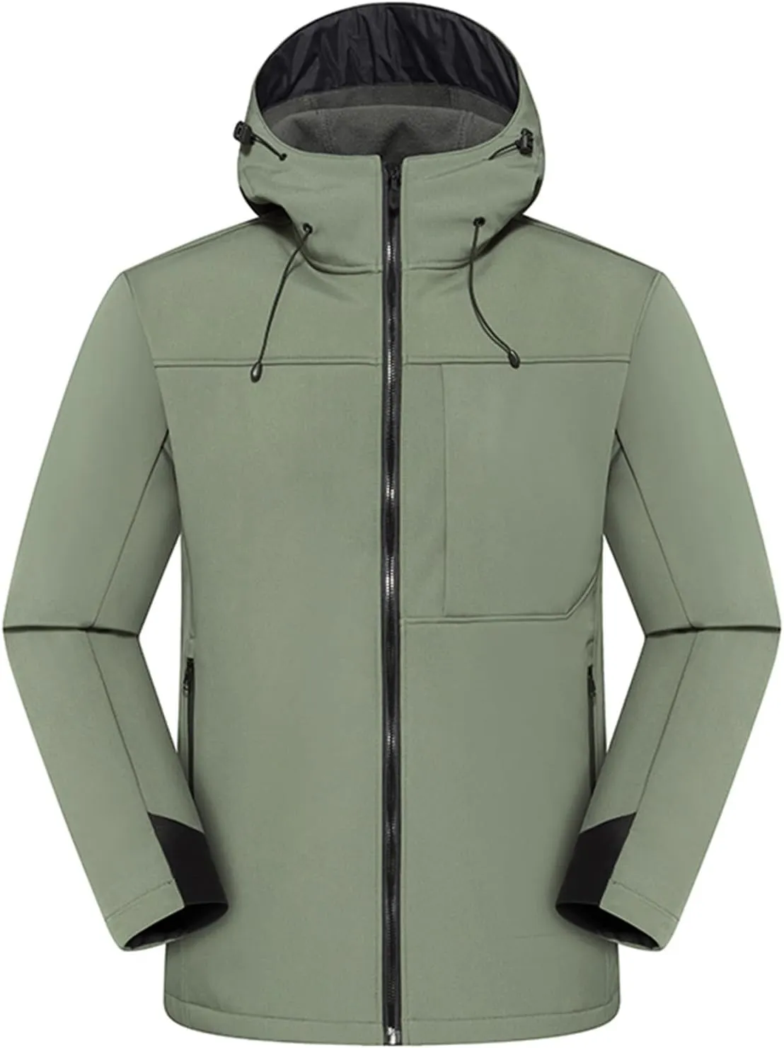 Mens Fall Winter Rain Jacket Fleece Warm Waterproof Windbreaker Raincoat With Hood Hiking Mountain Windproof Coats