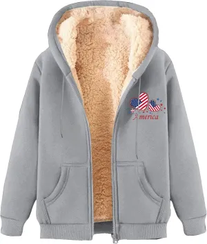 Mens Fleece Jacket Fuzzy Sherpa Lined Jacket Winter Warm Zip Up Hoodies Casual Heavyweight Hooded Coat Outerwear