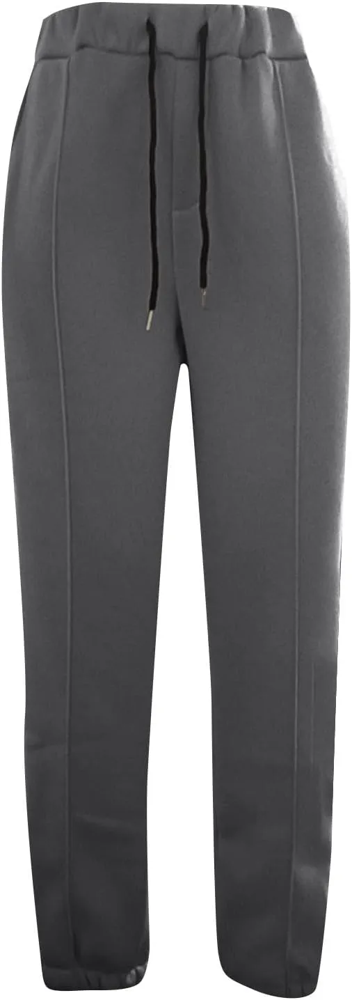 Mens Fleece Sweatpants Baggy Cargo Joggers Loose Fit Casual Drawstring Elastic Waist Sweat Pants Gym Athletic Pockets