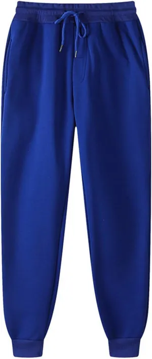 Men's Fleece Workout Sweatpants Drawstring Tapered Running Lounge Jogger Pants with Pockets Relaxed Athletic Pants