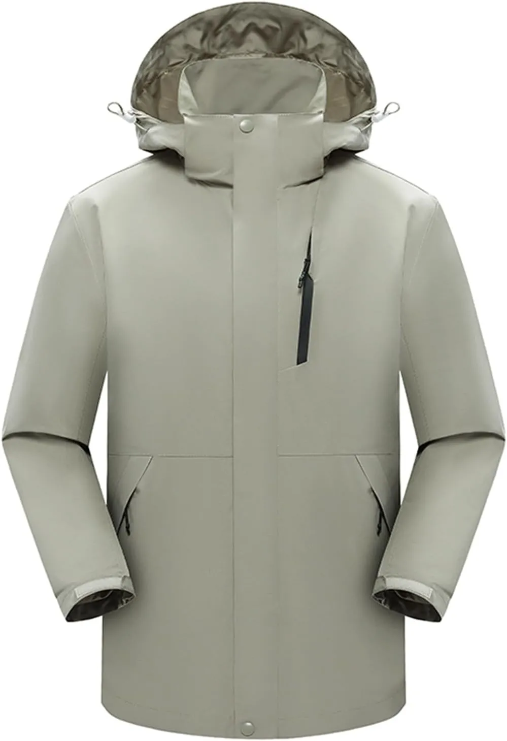 Men's Hooded Softshell Rain Jackets Lightweight Waterproof Windbreaker Zip Up Pockets Raincoats For Outdoor Hiking