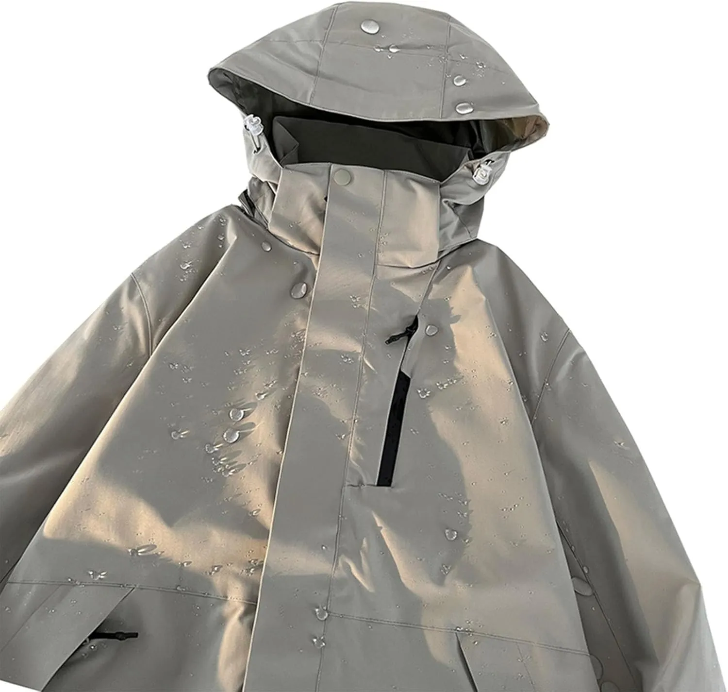 Men's Hooded Softshell Rain Jackets Lightweight Waterproof Windbreaker Zip Up Pockets Raincoats For Outdoor Hiking