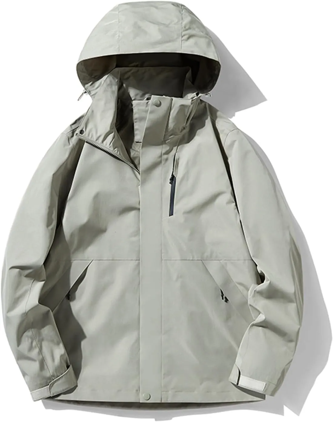Men's Hooded Softshell Rain Jackets Lightweight Waterproof Windbreaker Zip Up Pockets Raincoats For Outdoor Hiking
