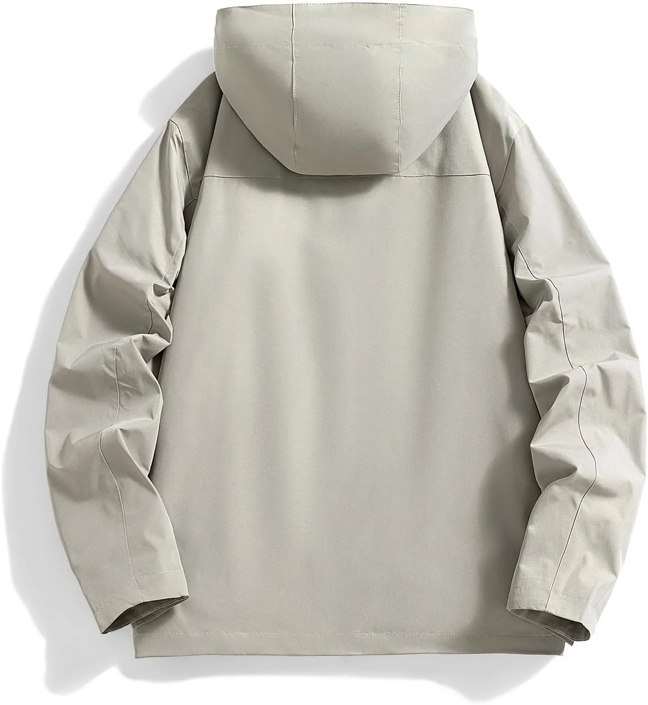 Men's Hooded Softshell Rain Jackets Lightweight Waterproof Windbreaker Zip Up Pockets Raincoats For Outdoor Hiking
