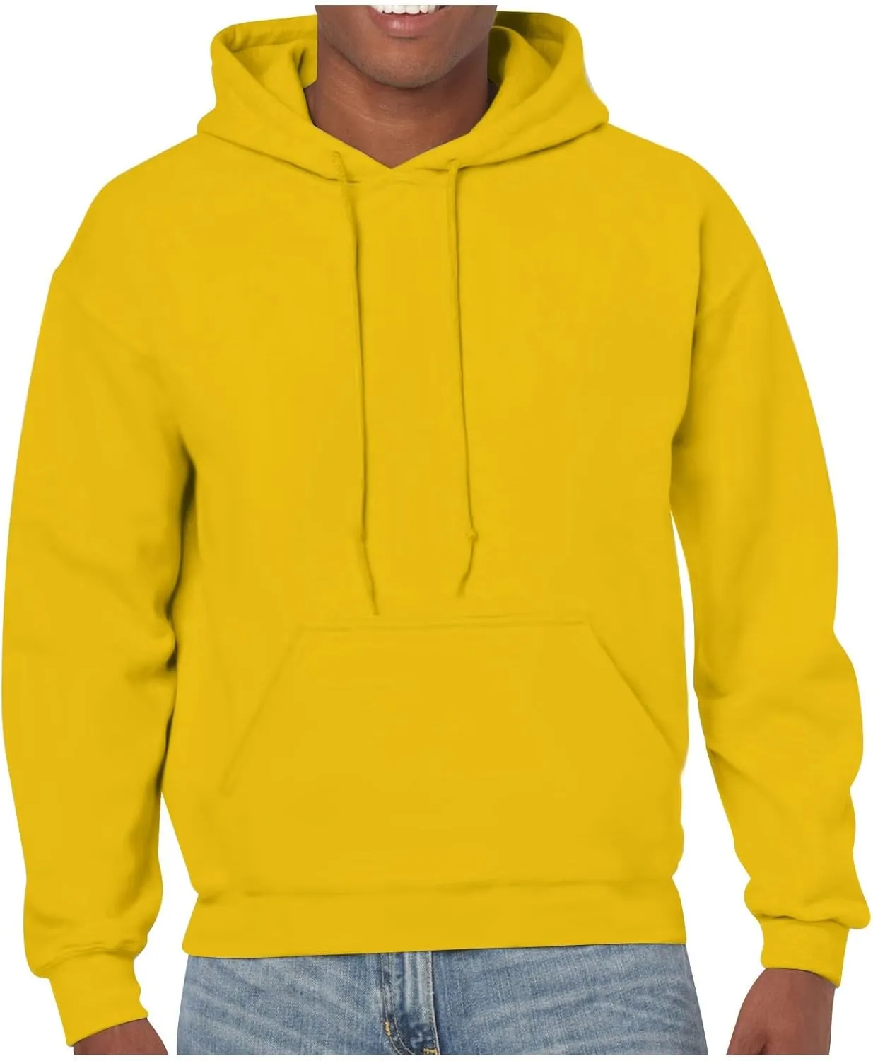 Mens Hoodies Pullover Long Sleeve Casual Fashion Sweatshirts Soild Color Drawstring Gym Hooded Shirt with Pocket