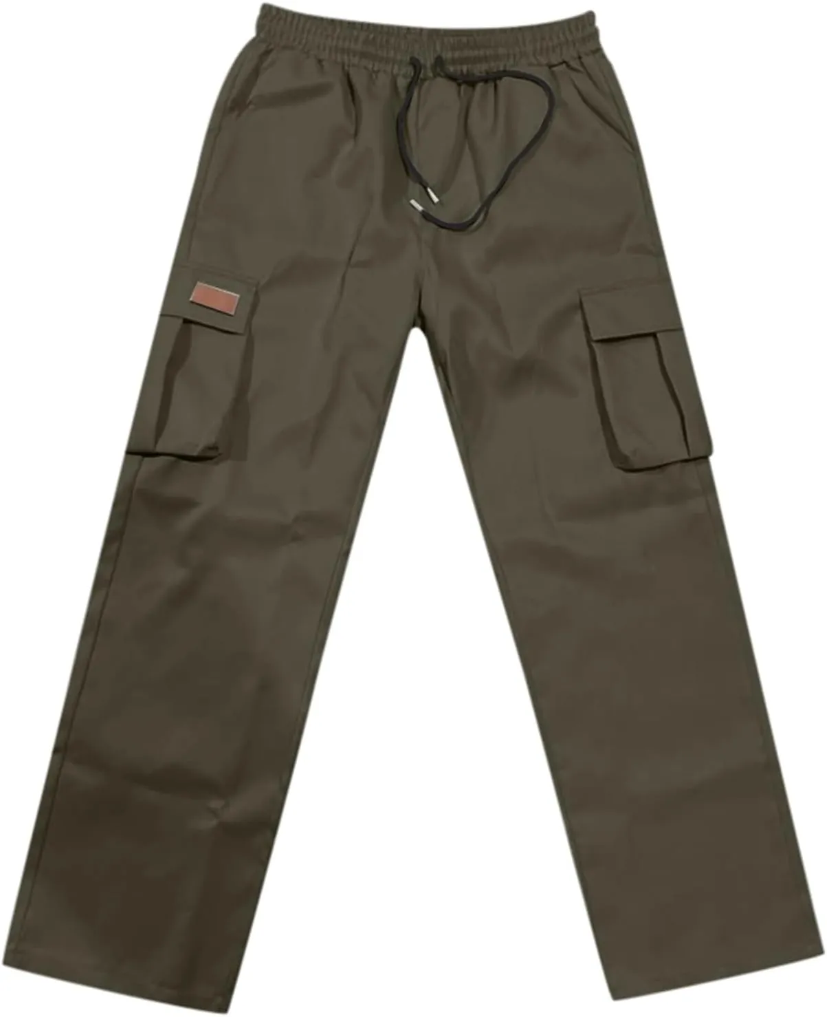 Men's Jogger Cargo Pant Elastic Waist Drawstring Straight Leg Sweatpants Lightweight Casual Trousers with Pockets