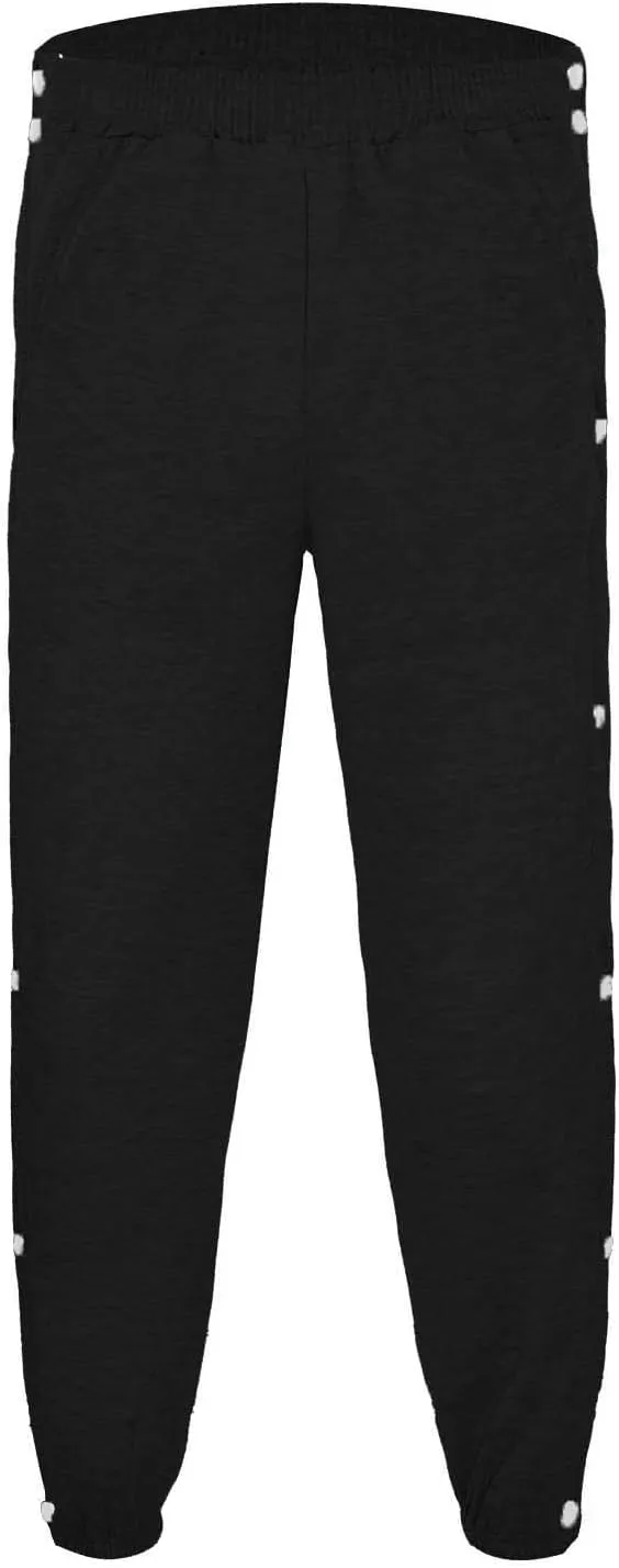 Mens Jogger Pants Tear-Away Athletic Pants Side High Split Snap Button Striped Sweatpants Casual Workout Trousers