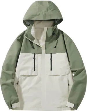 Men's Lightweight Hooded Rain Jacket Waterproof Windproof Raincoat Hiking Cycling Outdoor Sports Jacket Windbreaker