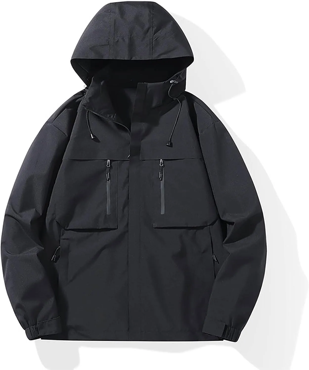 Men's Lightweight Hooded Rain Jacket Waterproof Windproof Raincoat Hiking Cycling Outdoor Sports Jacket Windbreaker