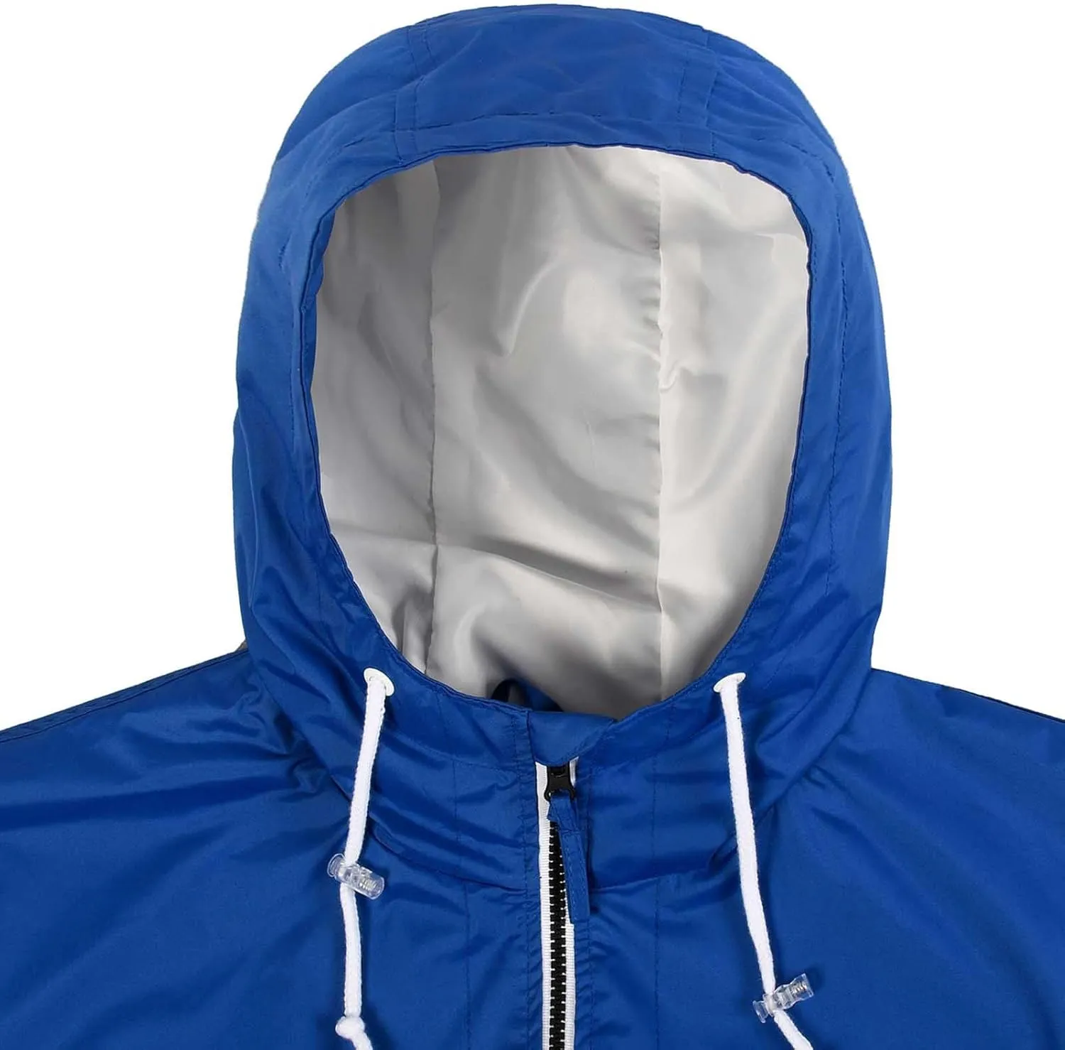 Mens Lightweight Hooded Rain Jacket Waterproof Windproof Thin Active Raincoat Pockets Outdoor Hiking Running Jacket