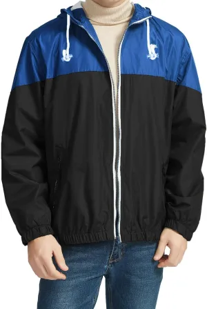 Mens Lightweight Hooded Rain Jacket Waterproof Windproof Thin Active Raincoat Pockets Outdoor Hiking Running Jacket
