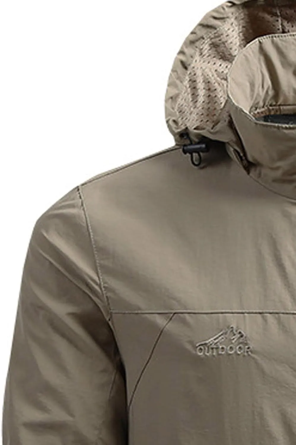 Men's Lightweight Rain Jackets Waterproof Hooded Cycling Hiking Raincoat Outdoor Windbreaker with Zipper Pocket