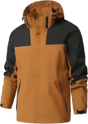 Men's Lightweight Windbreaker Hooded Windproof Water Resistant Rain Jacket Hiking Mountain Sport Jacket Coat Raincoat