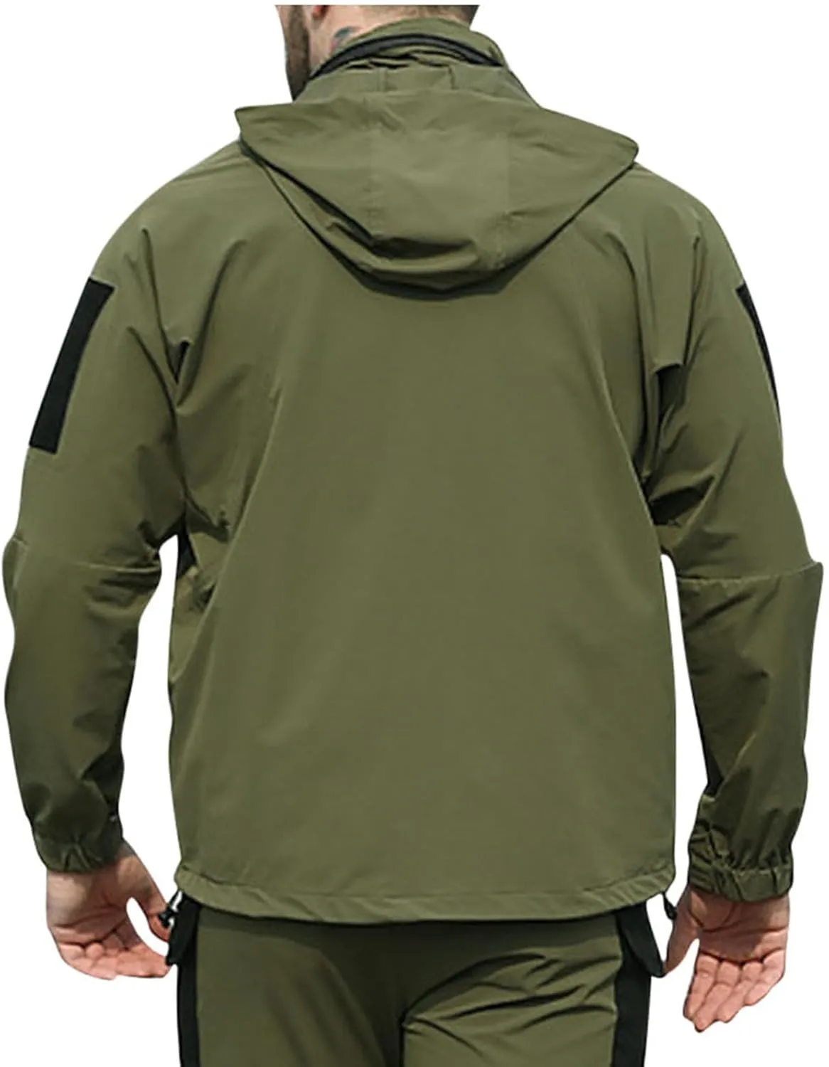 Mens Outdoor Rain Jacket Lightweight Waterproof Windbreker Quick-Dry Hooded Raincoat Hiking Camping Fishing Jackets