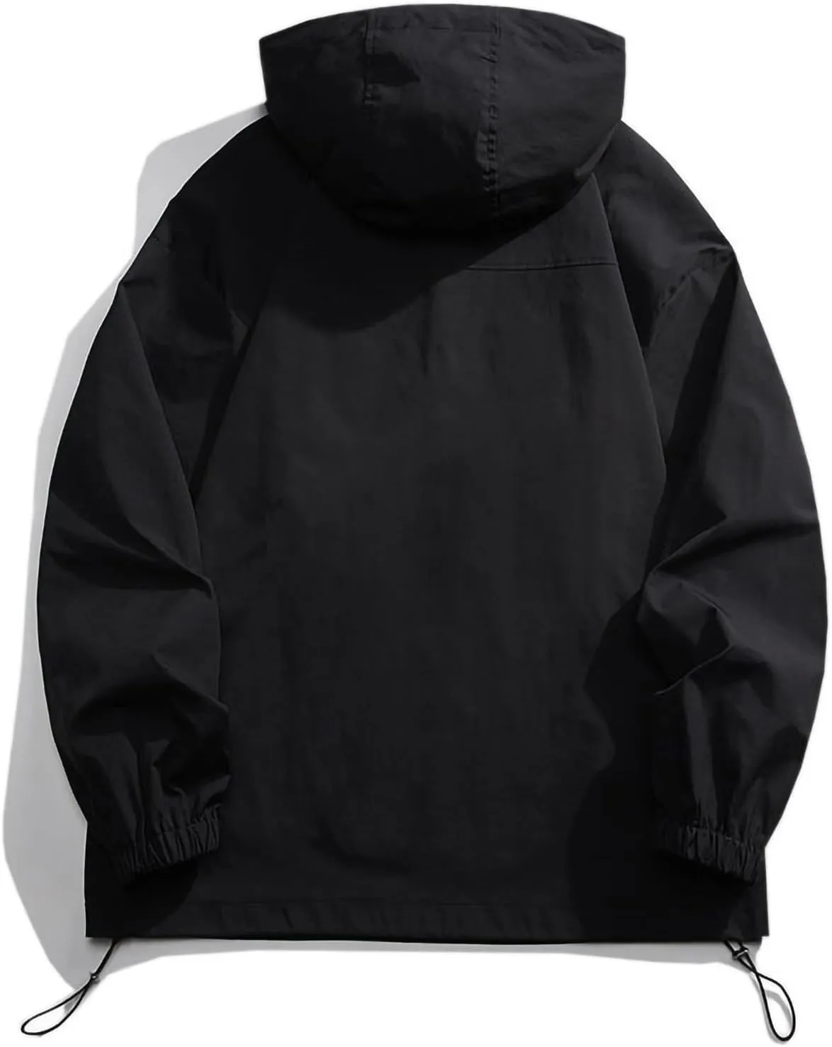 Mens Oversized Rain Jacket With Hood Lightweight Waterproof Windbreaker Packable Raincoat For Outdoor Hiking Running