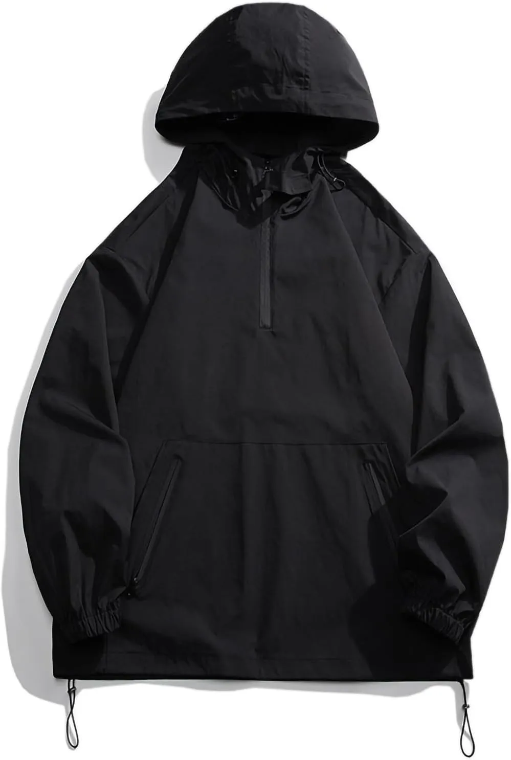 Mens Oversized Rain Jacket With Hood Lightweight Waterproof Windbreaker Packable Raincoat For Outdoor Hiking Running