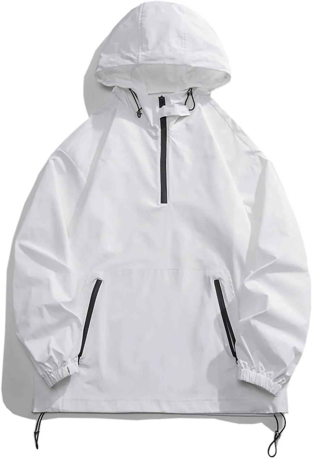 Mens Oversized Rain Jacket With Hood Lightweight Waterproof Windbreaker Packable Raincoat For Outdoor Hiking Running