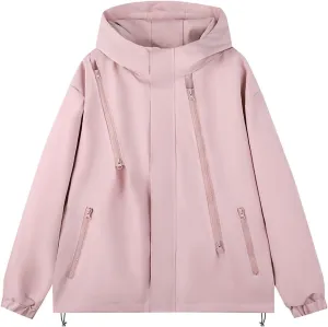 Mens Oversized Rain Jackets Lightweight Outdoor Hiking Travel Waterproof Windbreaker Hooded Raincoats With Pockets