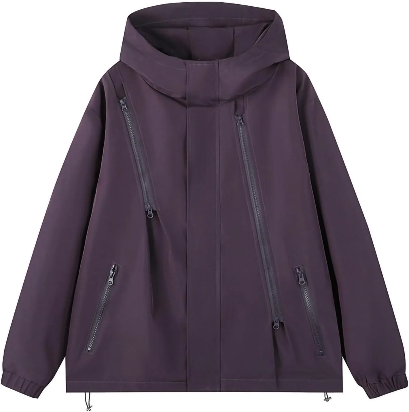Mens Oversized Rain Jackets Lightweight Outdoor Hiking Travel Waterproof Windbreaker Hooded Raincoats With Pockets