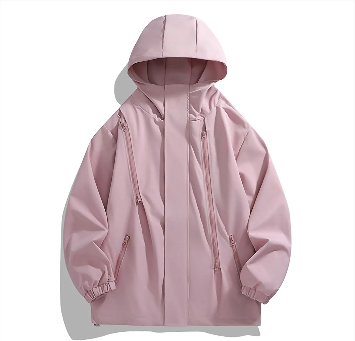 Mens Oversized Rain Jackets Lightweight Outdoor Hiking Travel Waterproof Windbreaker Hooded Raincoats With Pockets