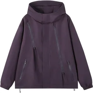 Mens Oversized Rain Jackets Lightweight Outdoor Hiking Travel Waterproof Windbreaker Hooded Raincoats With Pockets