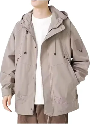 Mens Packable Rain Jackets Lightweight Waterproof Windbreaker with Hood Outdoor Raincoat Jacket for Hiking Travel