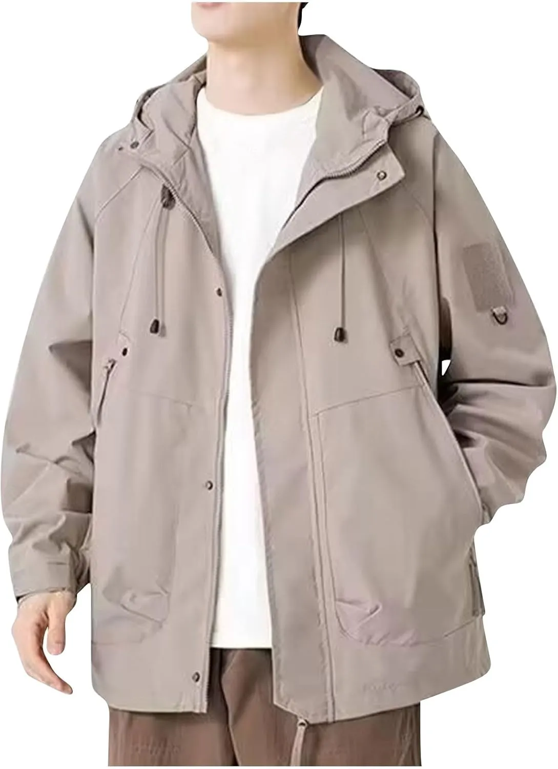 Mens Packable Rain Jackets Lightweight Waterproof Windbreaker with Hood Outdoor Raincoat Jacket for Hiking Travel