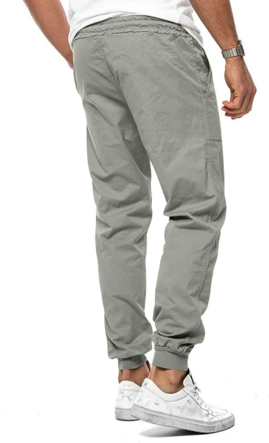 Men's Pants Casual Cargo Athletic Hiking Joggers Pant Baggy Drawstring Elastic Waist Sweatpants Workout Gym Trousers