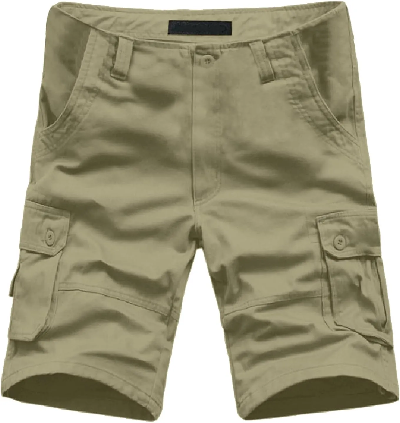 Men's Premium Twill Cargo Short Men's Capri Long Elastic Cargo Shorts below Knee Shorts 3/4 Cotton Cargo Casual Shorts