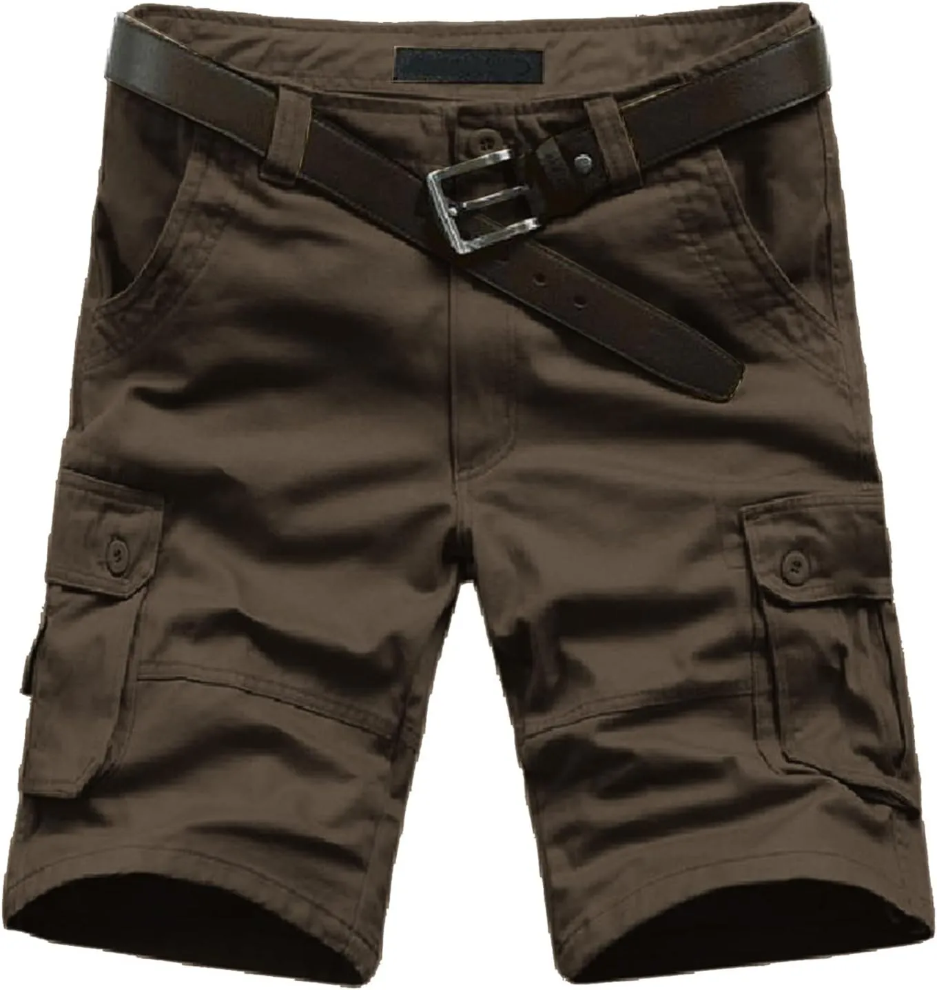 Men's Premium Twill Cargo Short Men's Capri Long Elastic Cargo Shorts below Knee Shorts 3/4 Cotton Cargo Casual Shorts