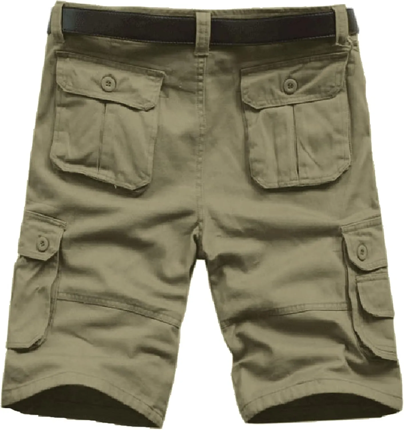 Men's Premium Twill Cargo Short Men's Capri Long Elastic Cargo Shorts below Knee Shorts 3/4 Cotton Cargo Casual Shorts