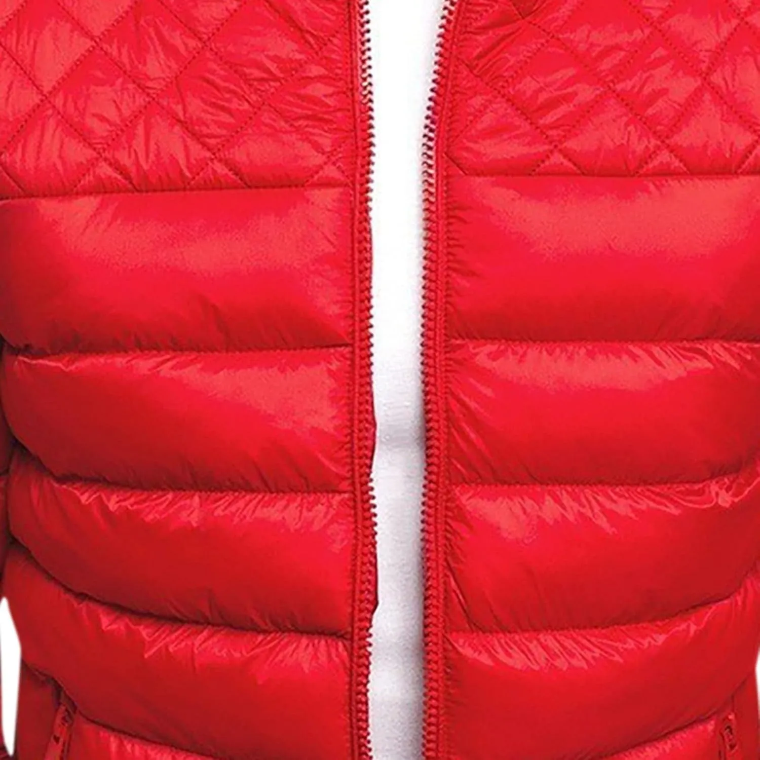Men's Puffer Jacket Stand Collar Quilted Coat Lightweight Packable Down Jacket Casual Warm Winter Outwear with Pockets
