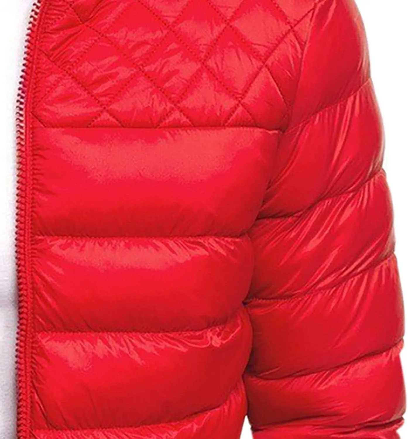 Men's Puffer Jacket Stand Collar Quilted Coat Lightweight Packable Down Jacket Casual Warm Winter Outwear with Pockets