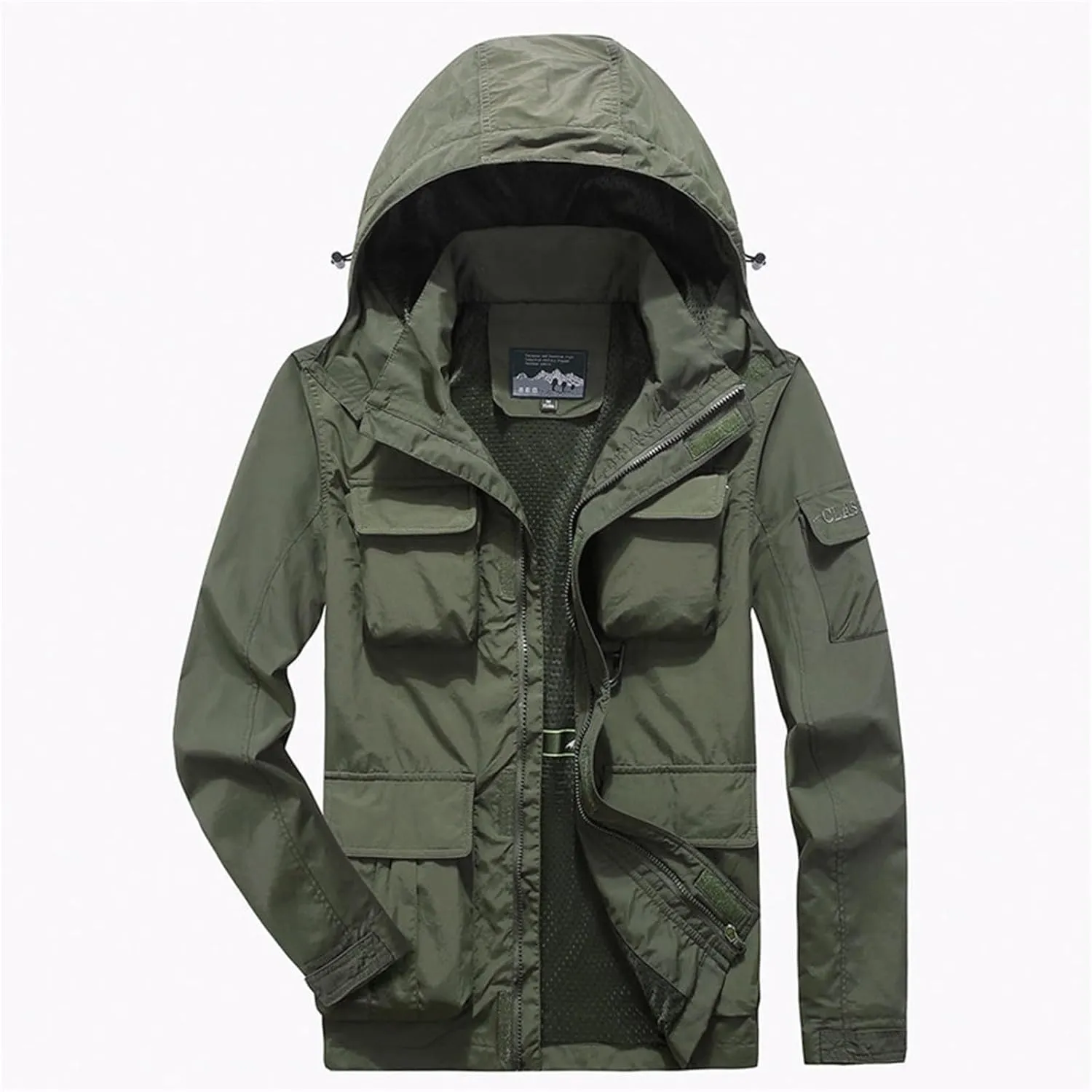 Men's Rain Jacket Outdoor Water Resistant Warm Inside Men'S Cycling Jacket 3 In 1 Mountain Snow Coat with Hood