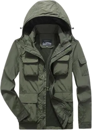 Men's Rain Jacket Outdoor Water Resistant Warm Inside Men'S Cycling Jacket 3 In 1 Mountain Snow Coat with Hood